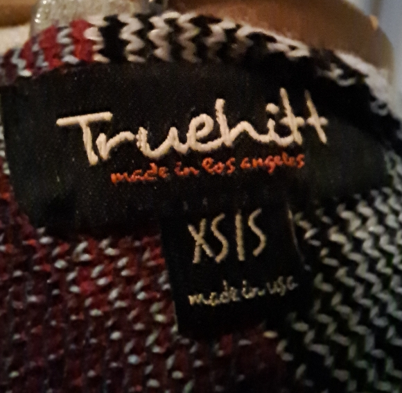 TRUEHITT LOS ANGELES USA Southwestern Aztec cape poncho lightweight acrylic XS/S - Picture 6 of 7